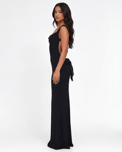 Triana | Vestido Largo con Espalda Abierta y Lazo