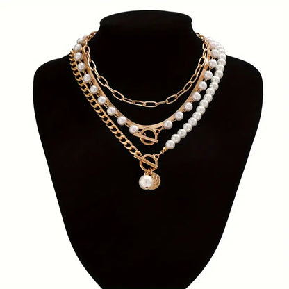 Set de Collares | Vintage de Perla y Cadena Serpiente