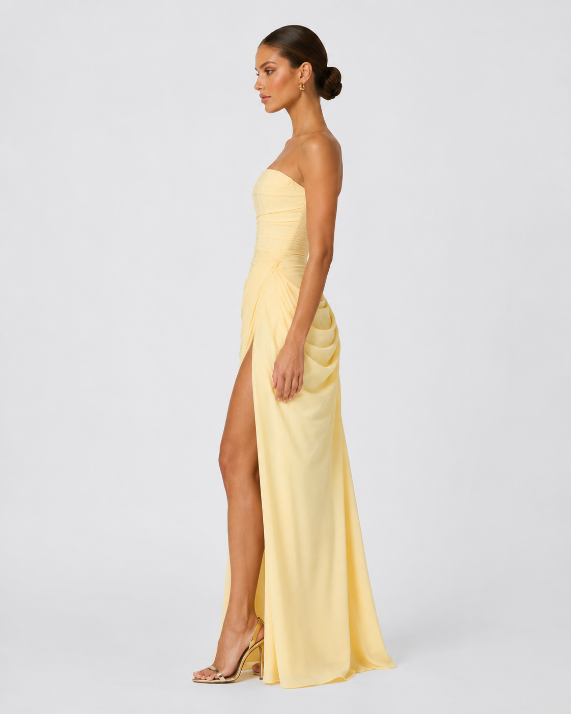 Ariadna | Vestido Largo Palabra de Honor Drapeado