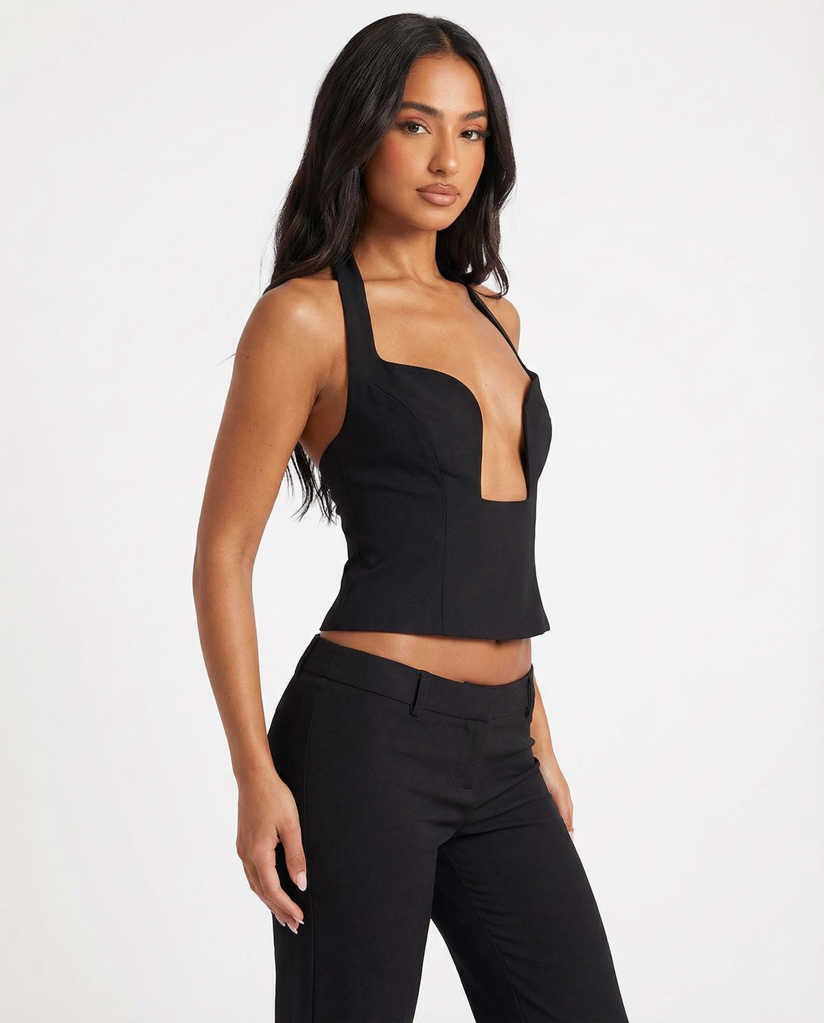 Estefanía | Top Corsé Halter con Escote Profundo