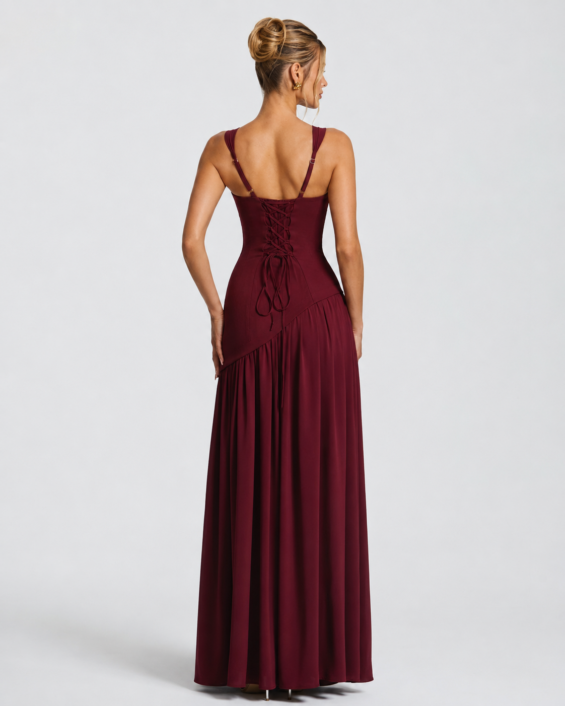 Alma | Vestido Largo Corsé con Pañuelo y Abertura