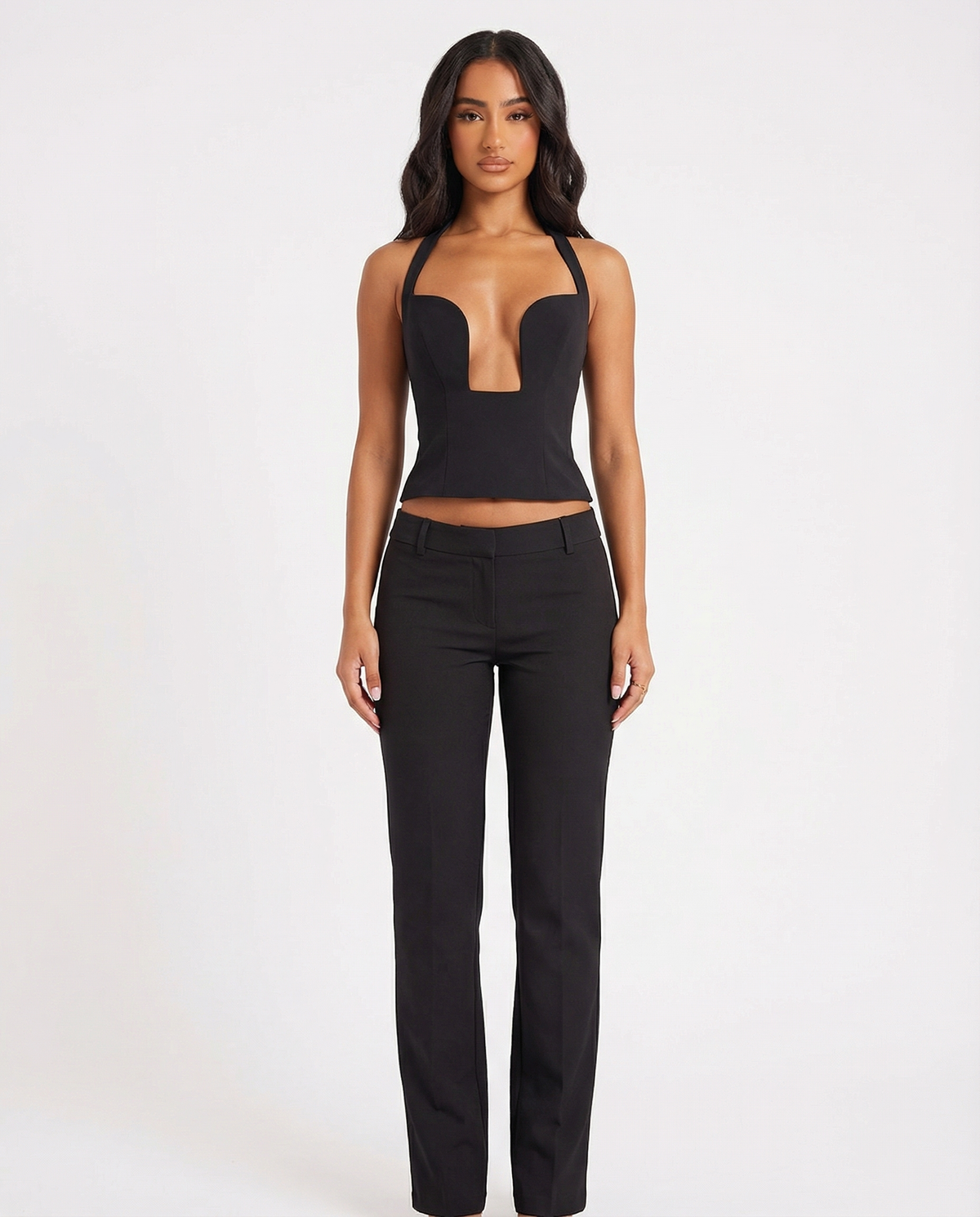 Estefanía | Top Corsé Halter con Escote Profundo
