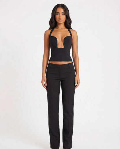 Estefanía | Top Corsé Halter con Escote Profundo