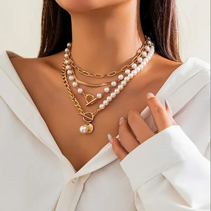 Set de Collares | Vintage de Perla y Cadena Serpiente