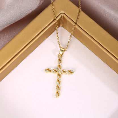 Collar | Cruz Trenzada de Cristal