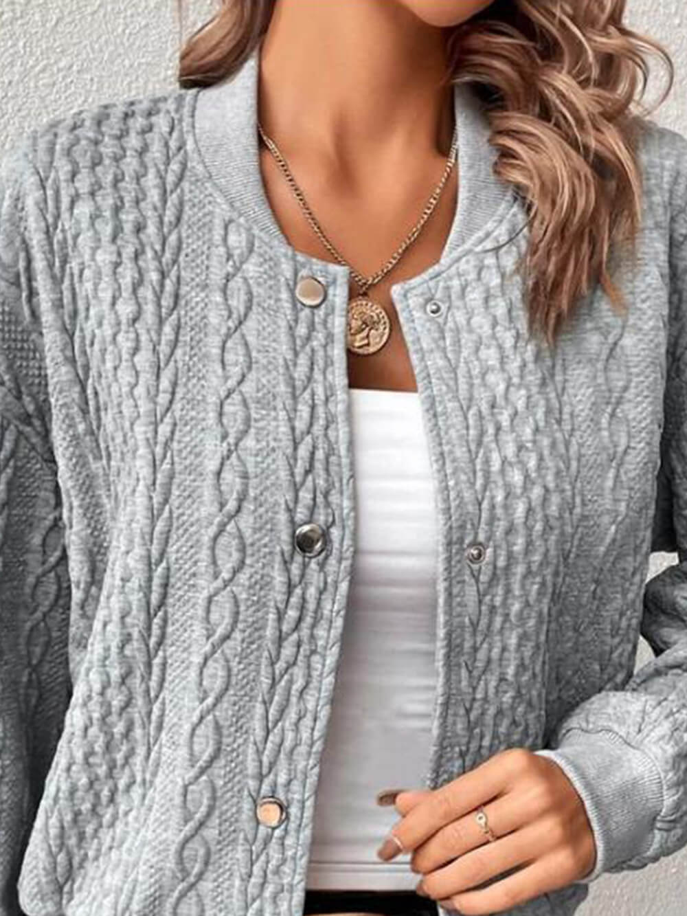 Jacquard jacket with a loose fit