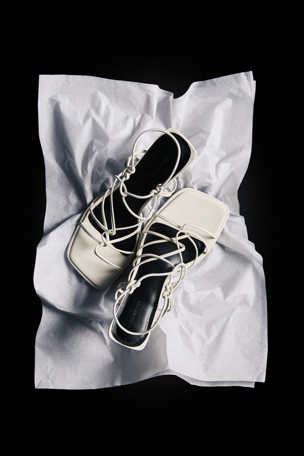 Zapato de Tacón Destalonado Elástico Blanco