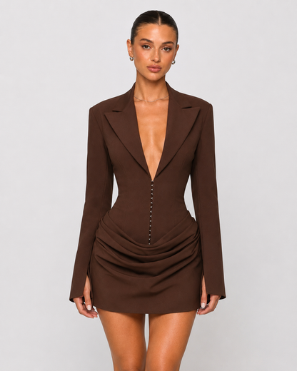 Lara | Vestido Corto Estilo Blazer con Corsé