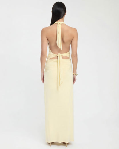 Macarena | Vestido Largo Halter con Espalda Abierta
