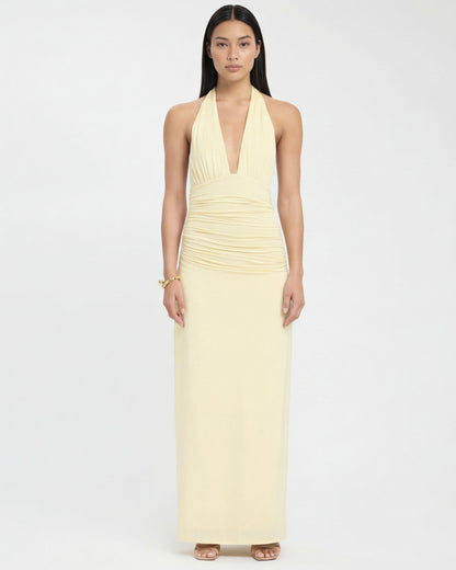 Macarena | Vestido Largo Halter con Espalda Abierta