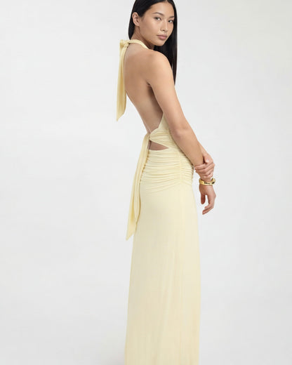 Macarena | Vestido Largo Halter con Espalda Abierta