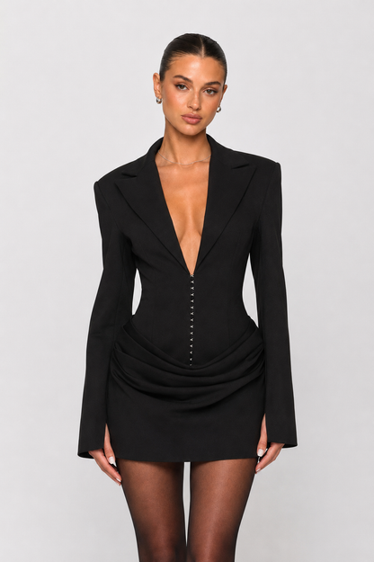 Lara | Vestido Corto Estilo Blazer con Corsé