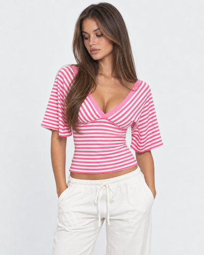 Gracia | Top de Rayas con Escote en V
