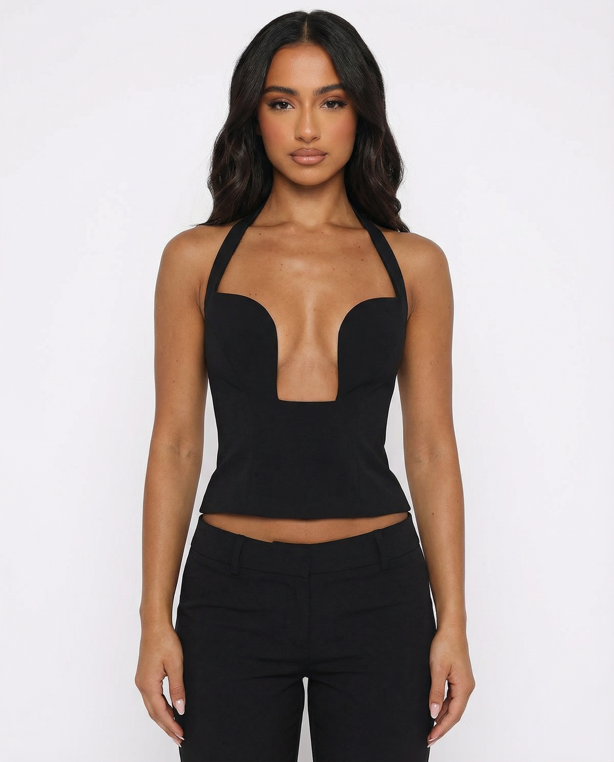 Estefanía | Top Corsé Halter con Escote Profundo