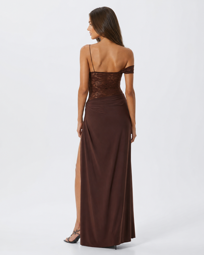 Rocío | Vestido Largo de Encaje de un Hombro