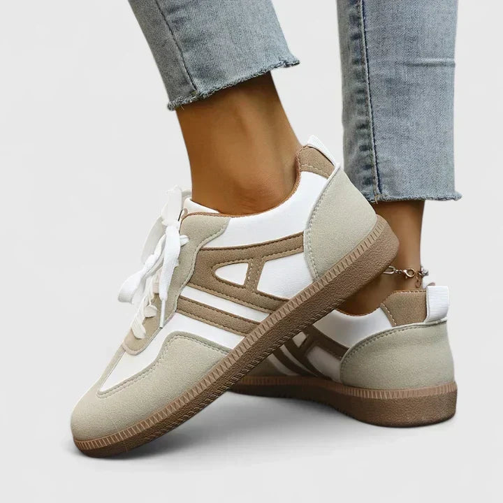 Zapatilla Ortopédica Caqui y Blanca