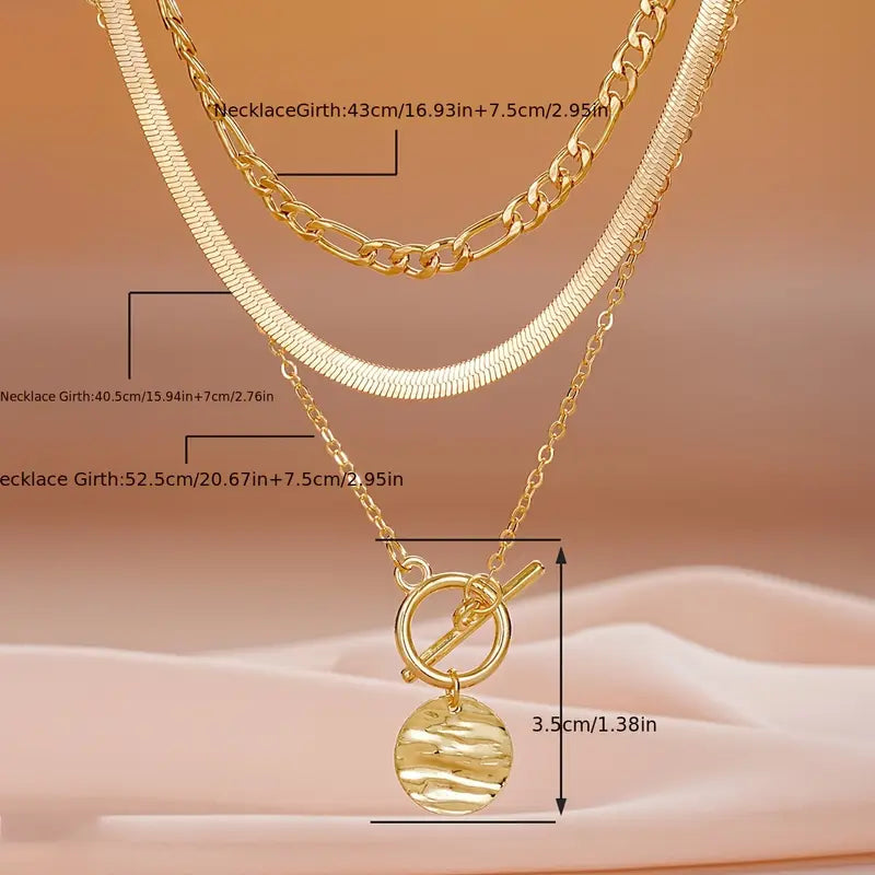 Collar | En Capas con Moneda Texturizada Savira