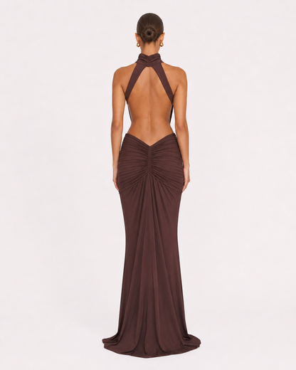 Adriana | Vestido Sirena de Cuello Alto