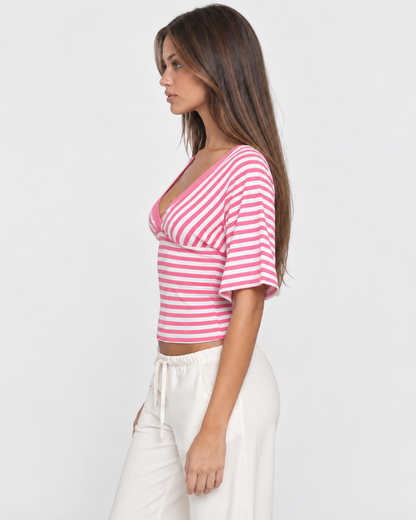 Gracia | Top de Rayas con Escote en V