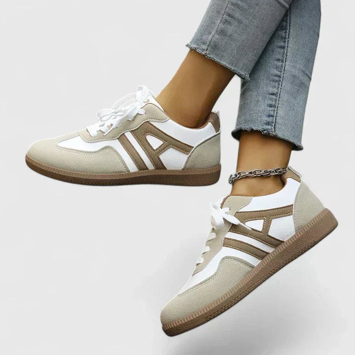 Zapatilla Ortopédica Caqui y Blanca