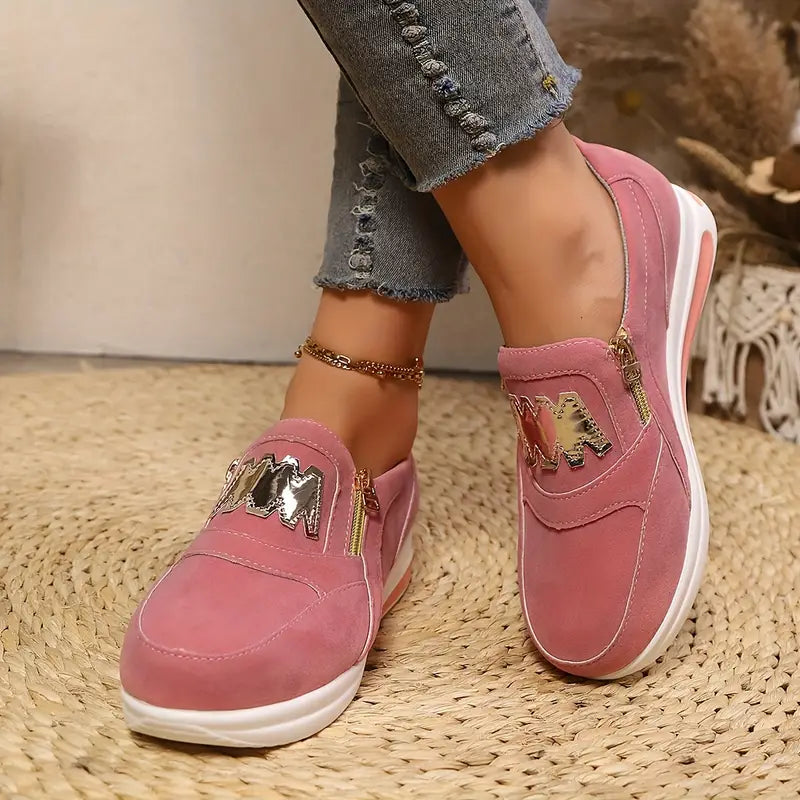 Zapatilla con Plataforma y Cremallera Lateral