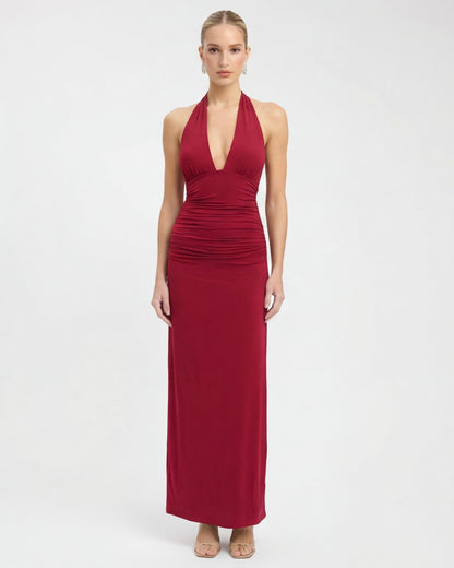 Macarena | Vestido Largo Halter con Espalda Abierta