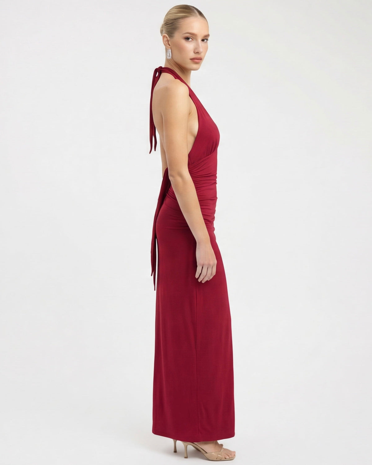 Macarena | Vestido Largo Halter con Espalda Abierta