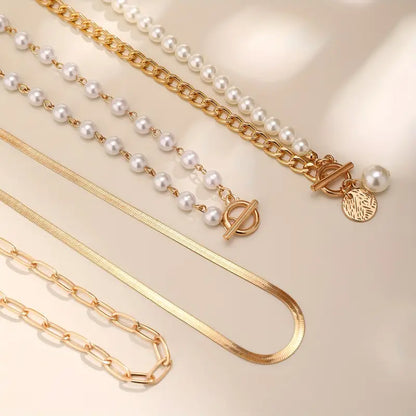 Set de Collares | Vintage de Perla y Cadena Serpiente