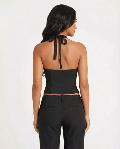 Estefanía | Top Corsé Halter con Escote Profundo