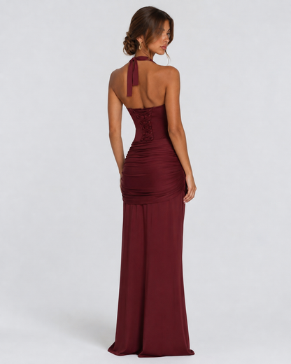 Martina | Vestido Largo Halter con Escote Corazón