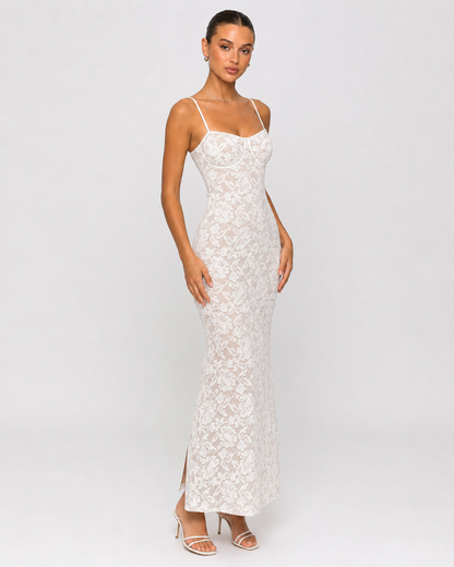 Esperanza | Vestido Largo de Encaje Floral
