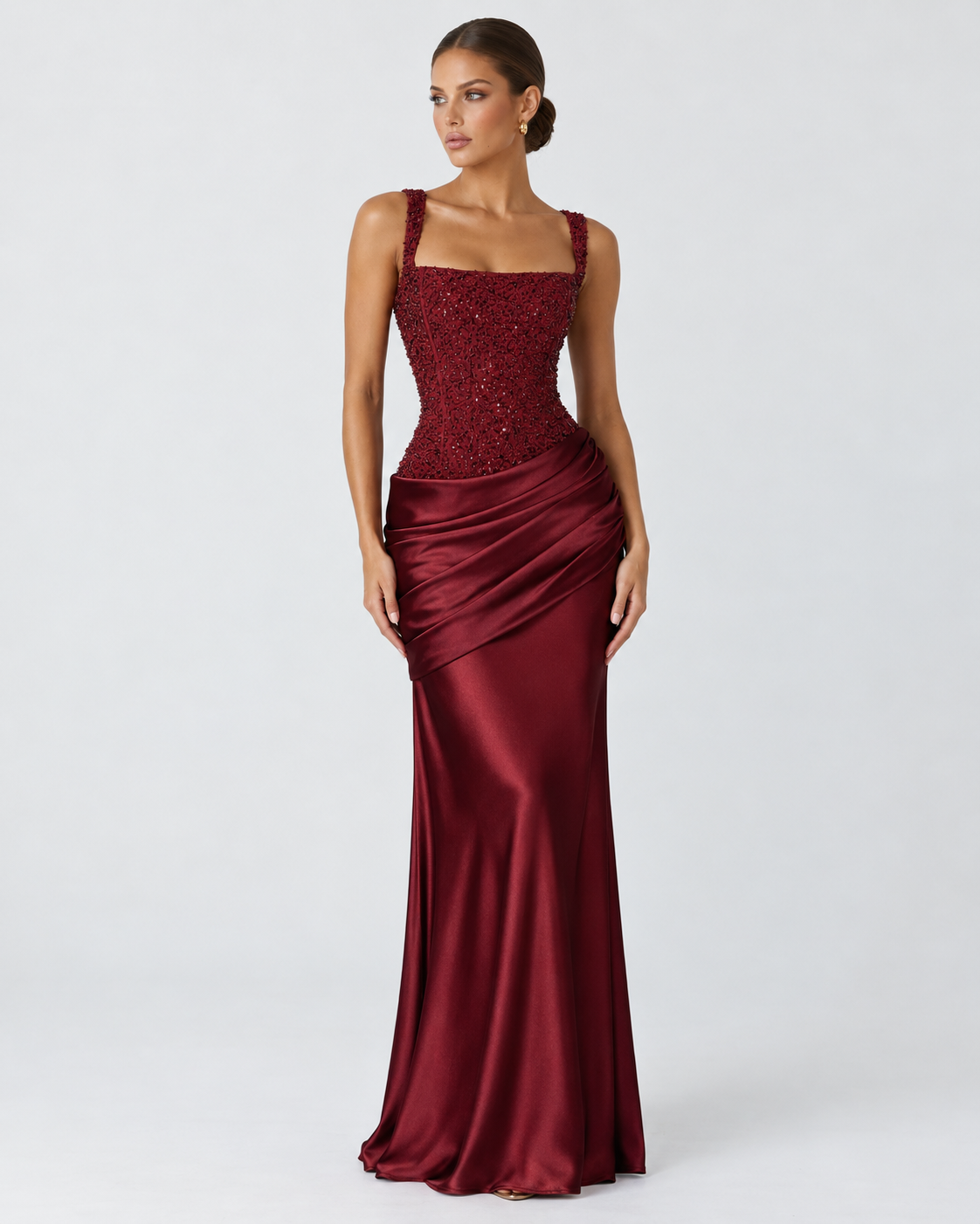 Valeria | Vestido Largo de Satén con Corsé