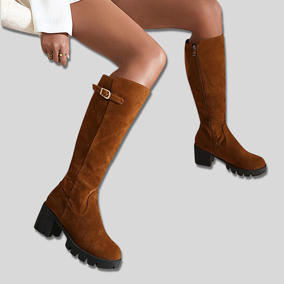 Bota Alta de Antelina con Cremallera