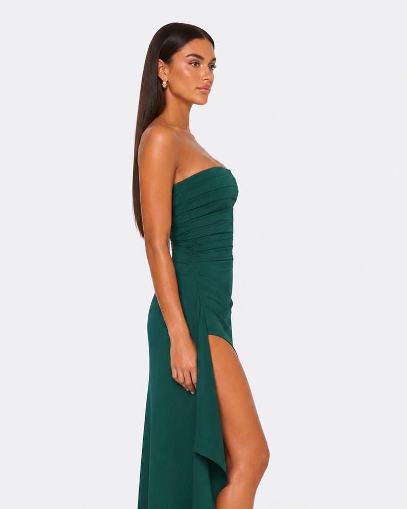 Lorena | Vestido Largo Palabra de Honor con Abertura