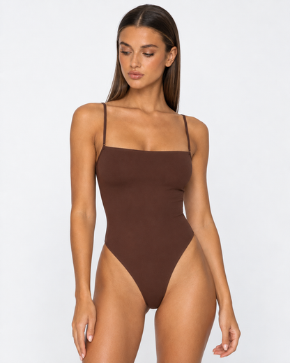 Adela | Body de Tirantes con Escote Recto