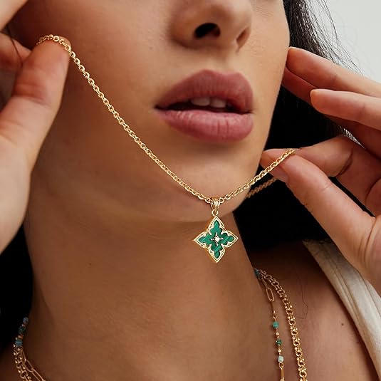 Collar | Colgante Trébol Esmeralda