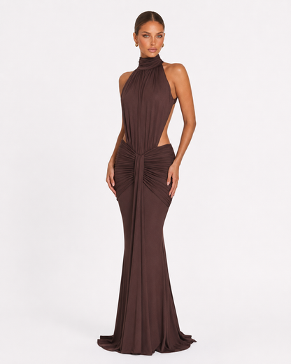 Adriana | Vestido Sirena de Cuello Alto