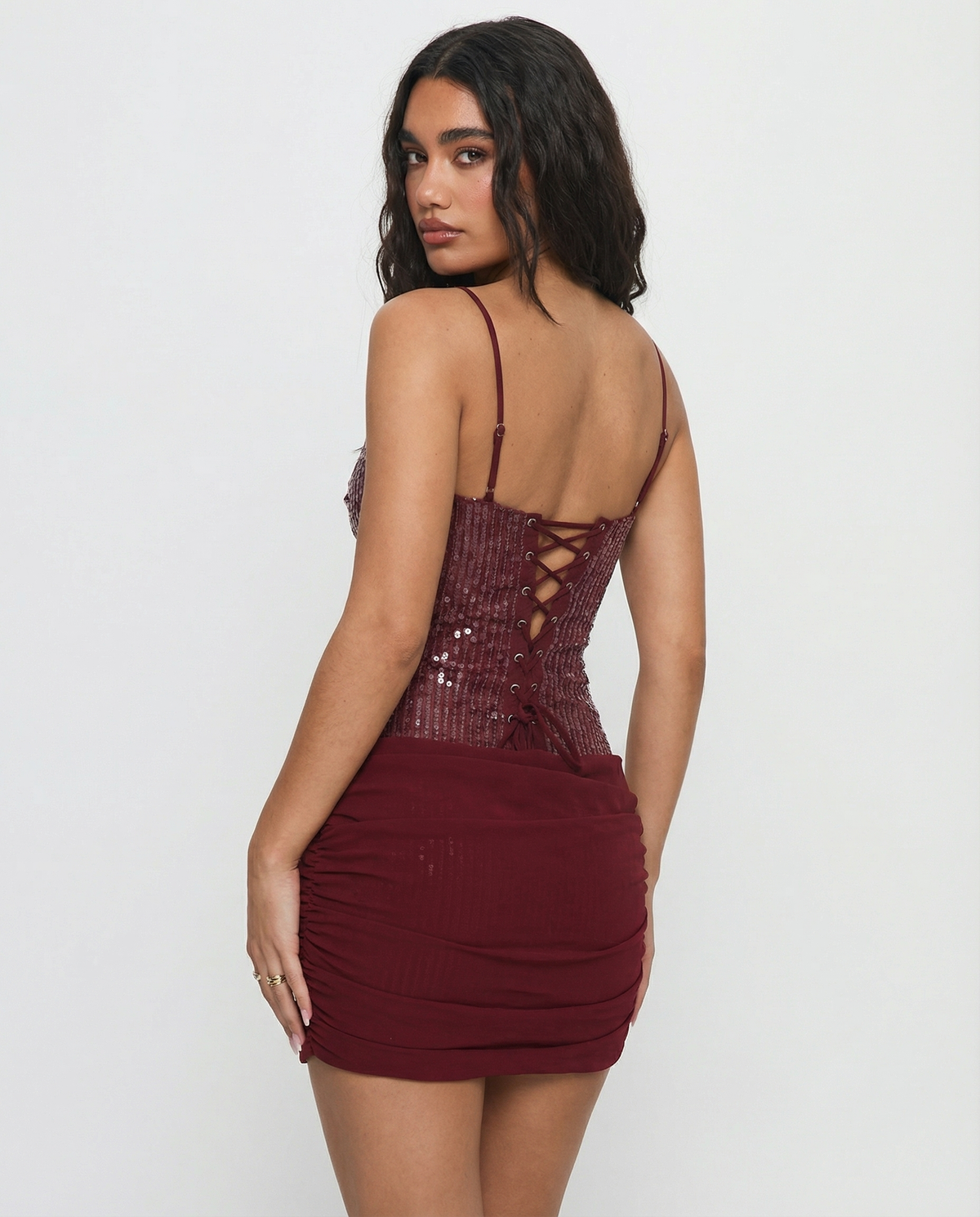 Inma | Vestido Corto con Corsé de Lentejuelas