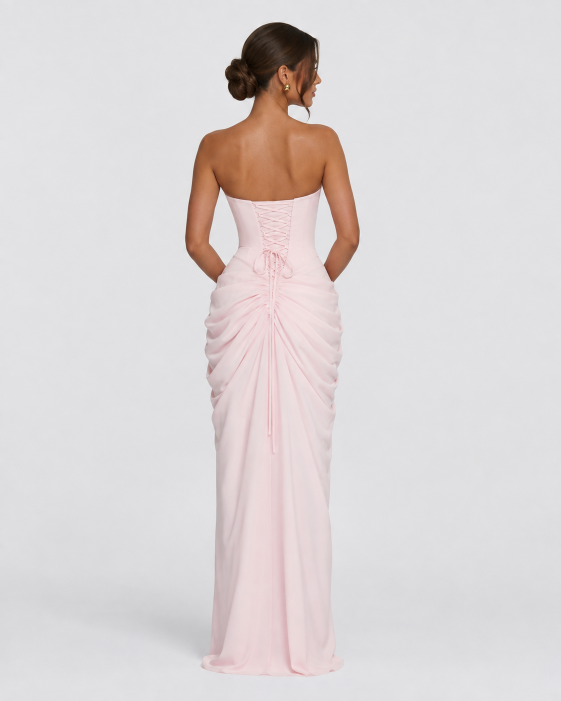Ariadna | Vestido Largo Palabra de Honor Drapeado