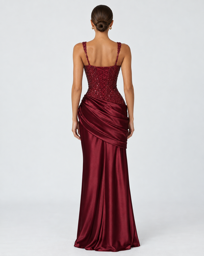 Valeria | Vestido Largo de Satén con Corsé