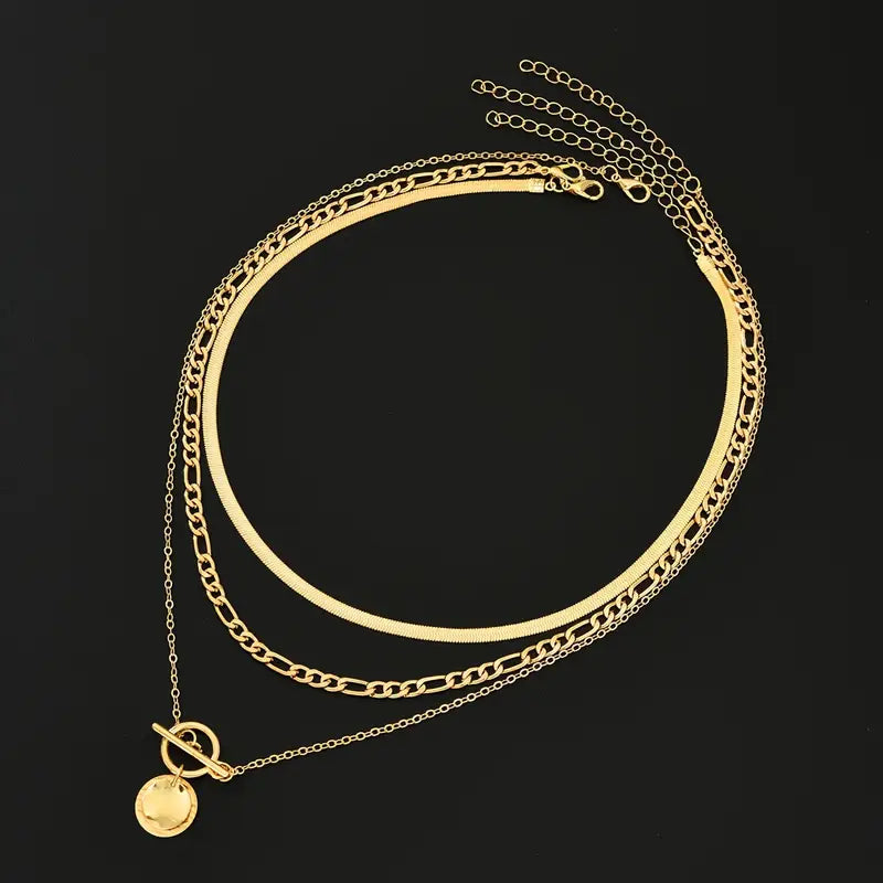 Collar | En Capas con Moneda Texturizada Savira