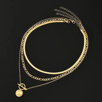 Collar | En Capas con Moneda Texturizada Savira