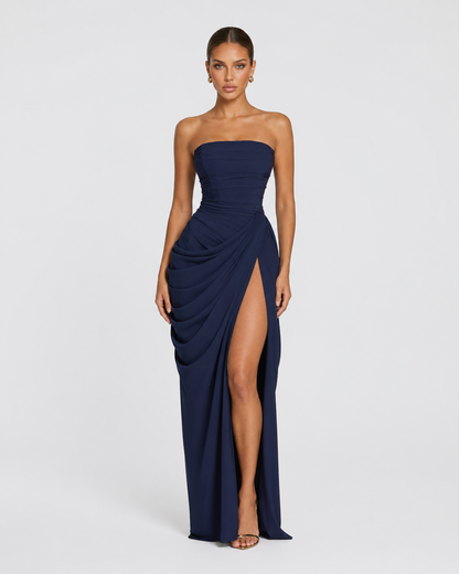 Ariadna | Vestido Largo Palabra de Honor Drapeado