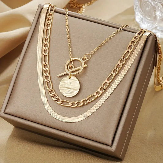 Collar | En Capas con Moneda Texturizada Savira