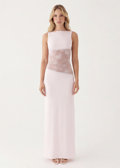 Jimena | Vestido Largo de Cuello Alto con Espalda Abierta