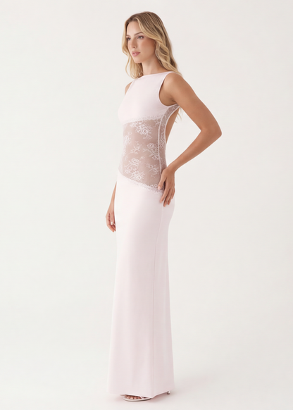 Jimena | Vestido Largo de Cuello Alto con Espalda Abierta