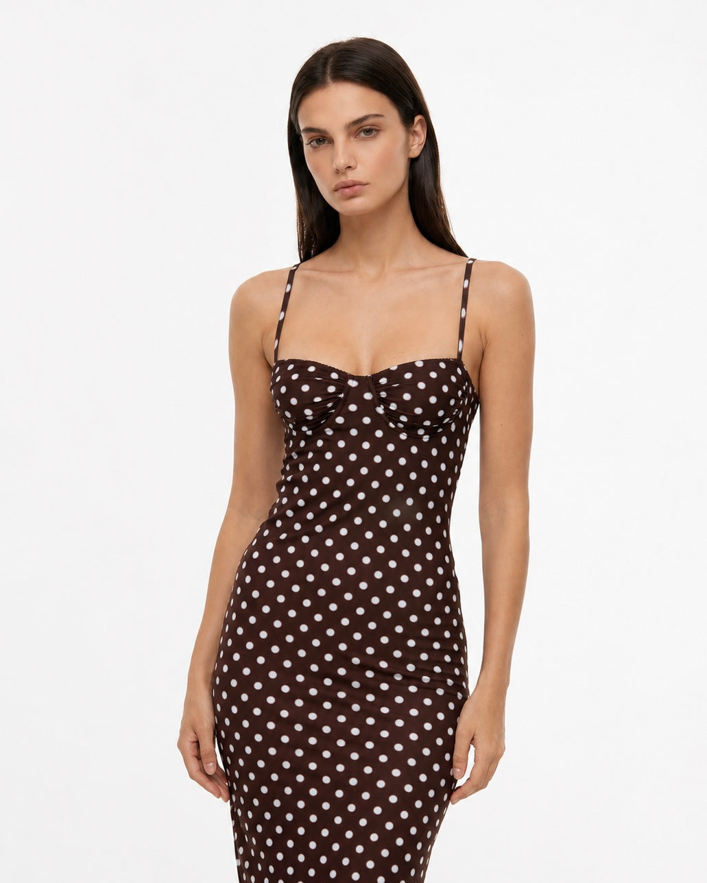 Pilar | Vestido Largo de Lunares con Espalda Abierta