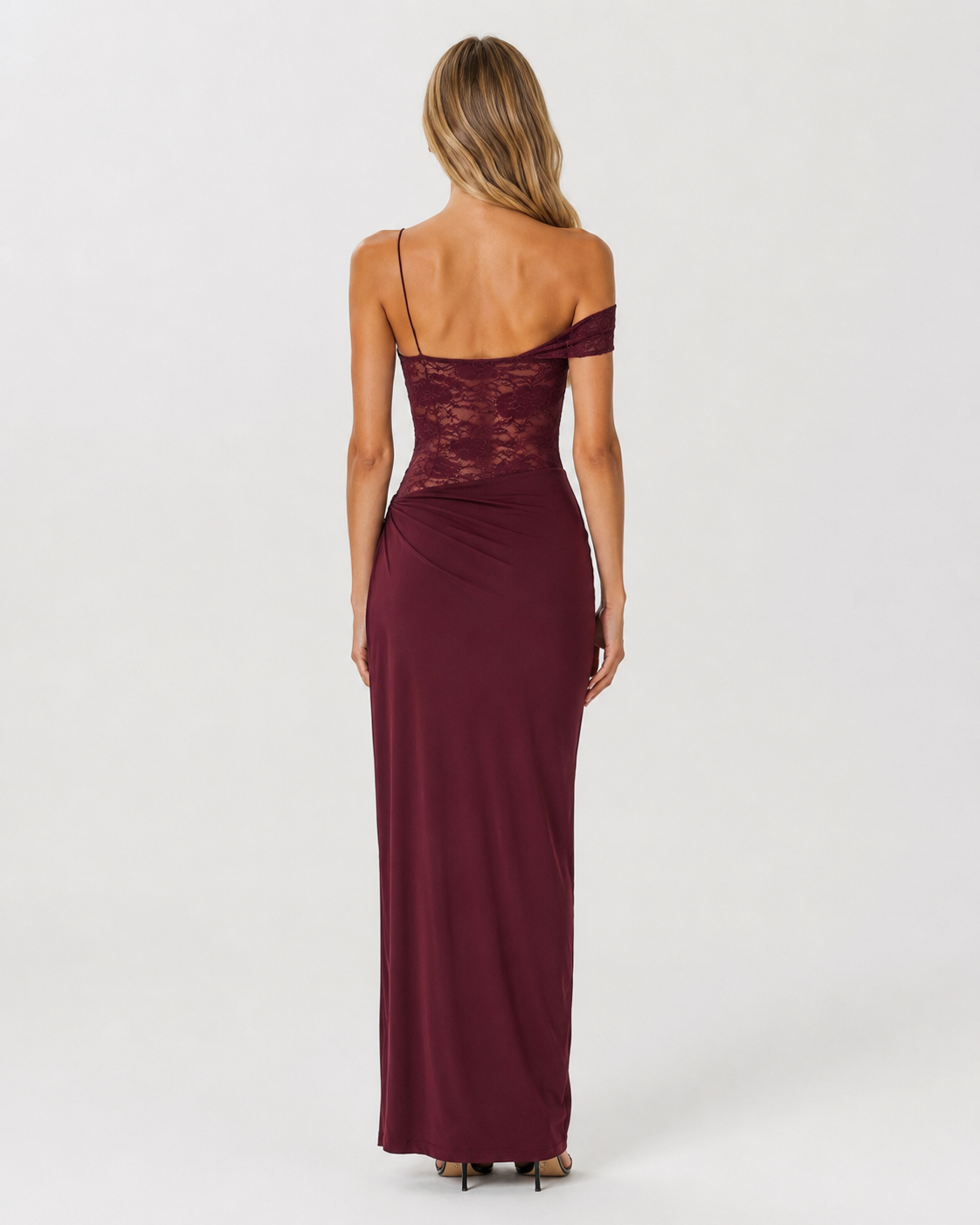 Rocío | Vestido Largo de Encaje de un Hombro
