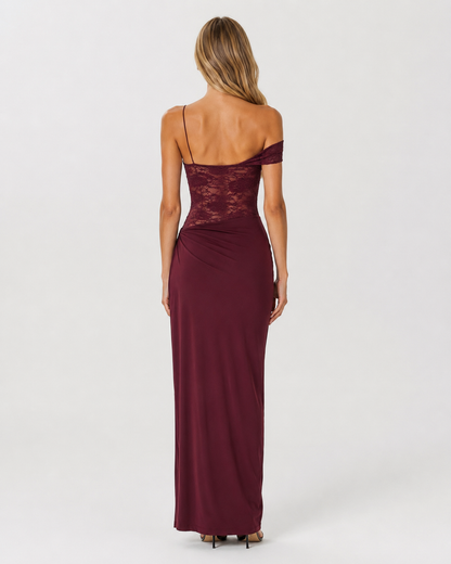 Rocío | Vestido Largo de Encaje de un Hombro