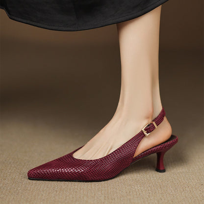 Zapato Destalonado de Piel con Punta Fina